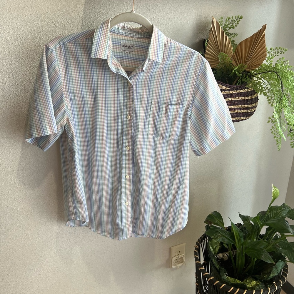 VTG! Kimberly by Bacardi Multi Color Button Down Shirt